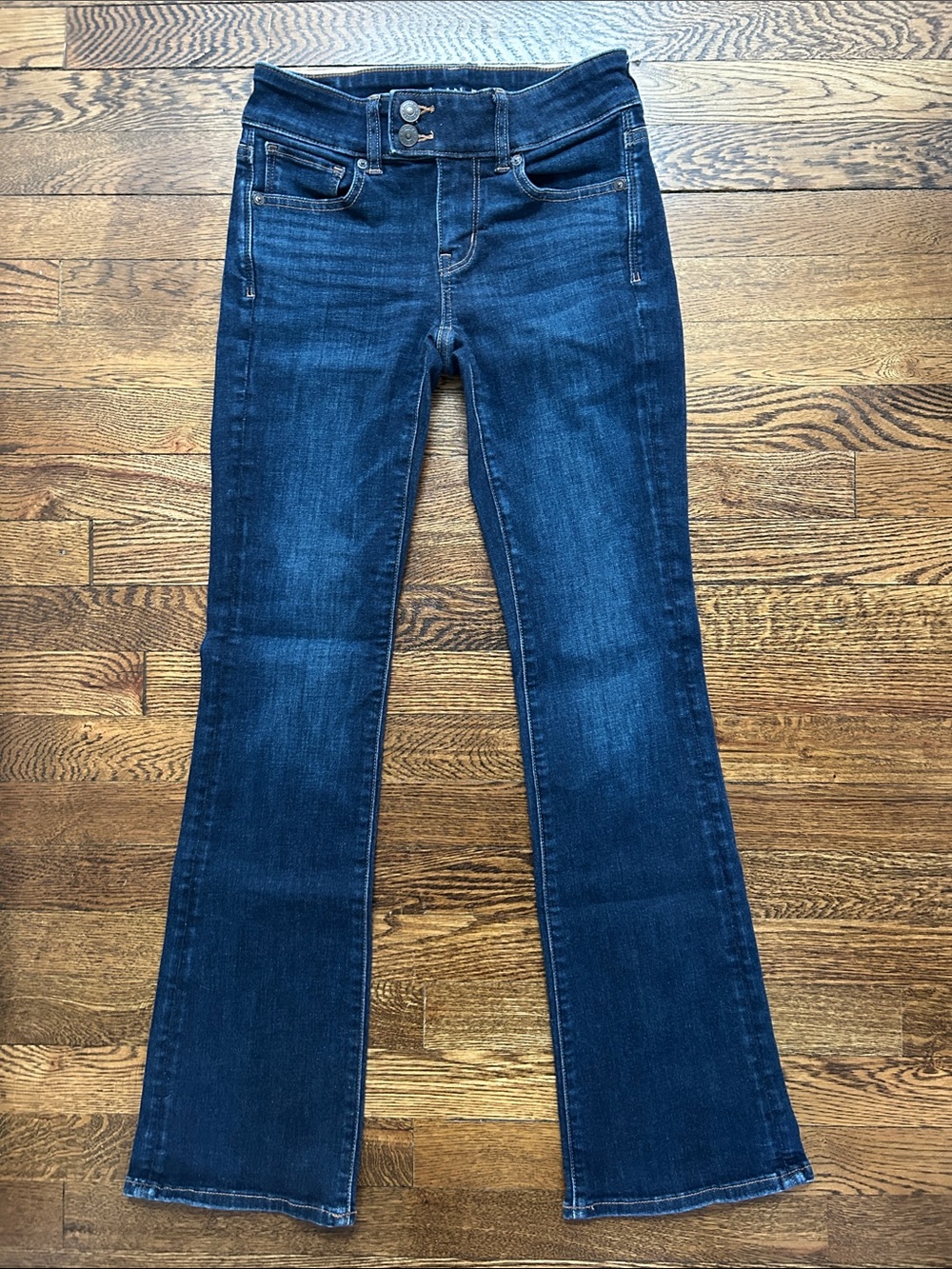 American Eagle Women's Dark Blue Kick Boot Jeans - Stretch Denim
